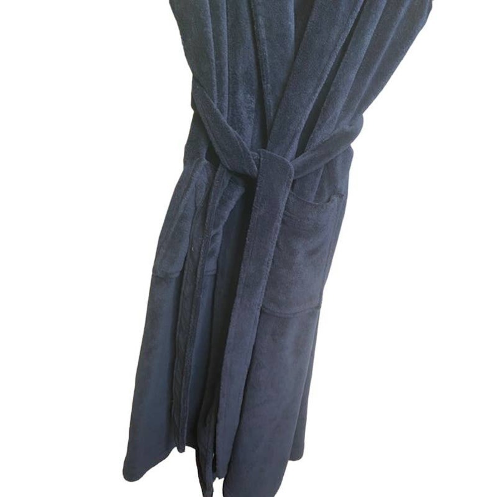 Tommy Hilfiger Sz S/M ~ Navy Blue Robe 100% Poly - Picture 5 of 6